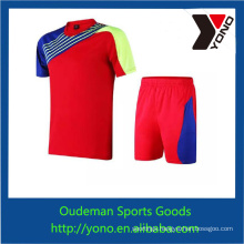 Latest design short sleeves young soccer JERSEY in china